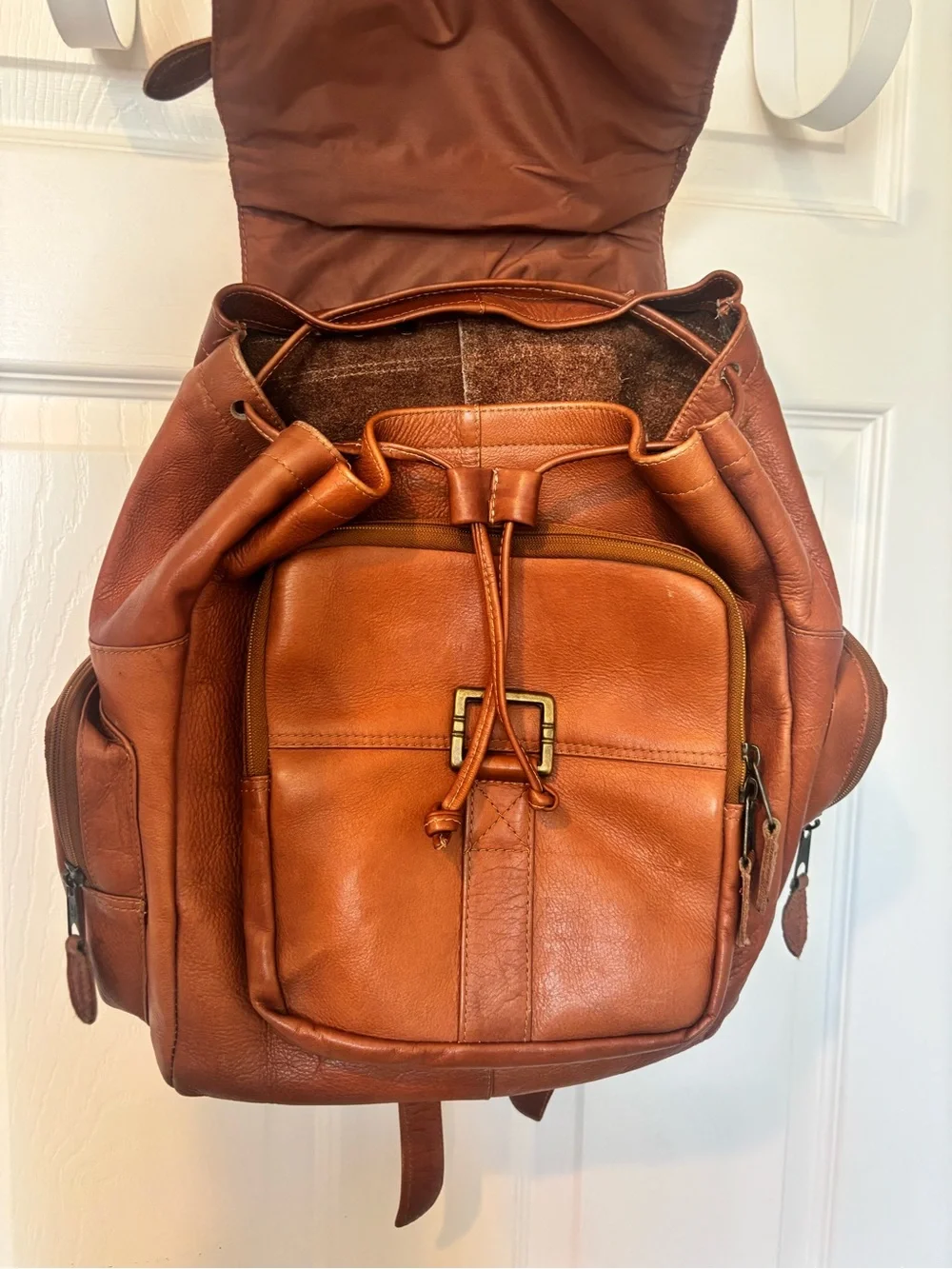 Leather Backpack - Tan Travel & Work Backpack